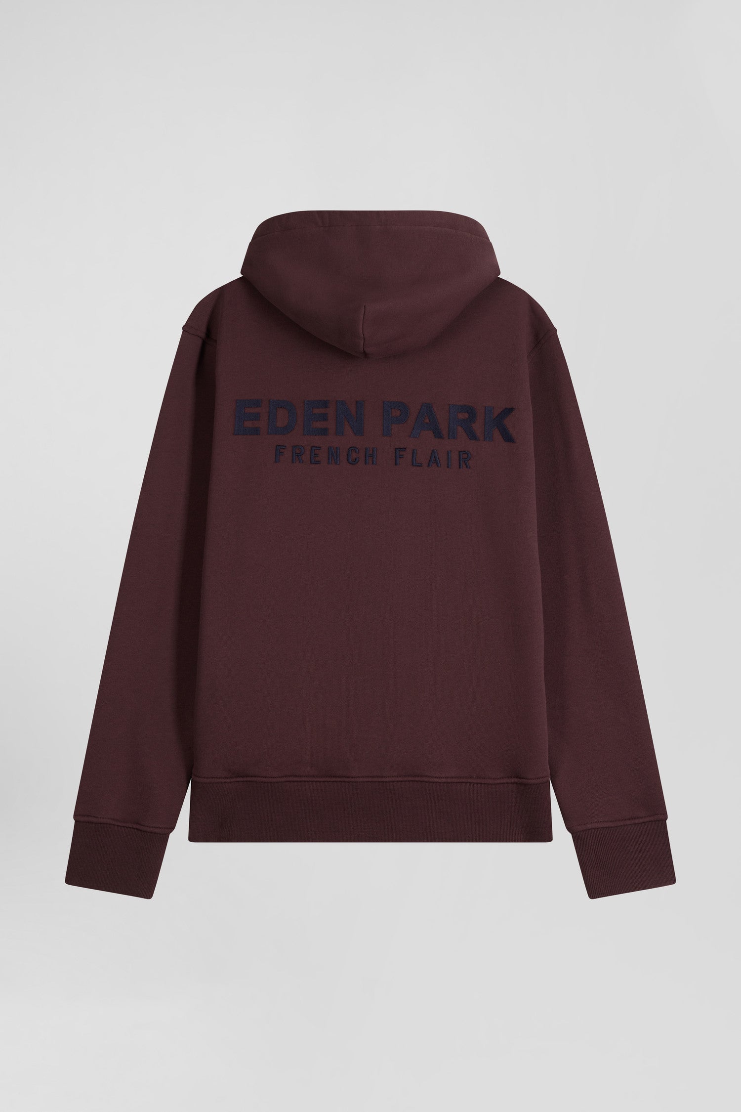 Sweatshirt à capuche en molleton bordeaux broderie Eden Park coupe Regular