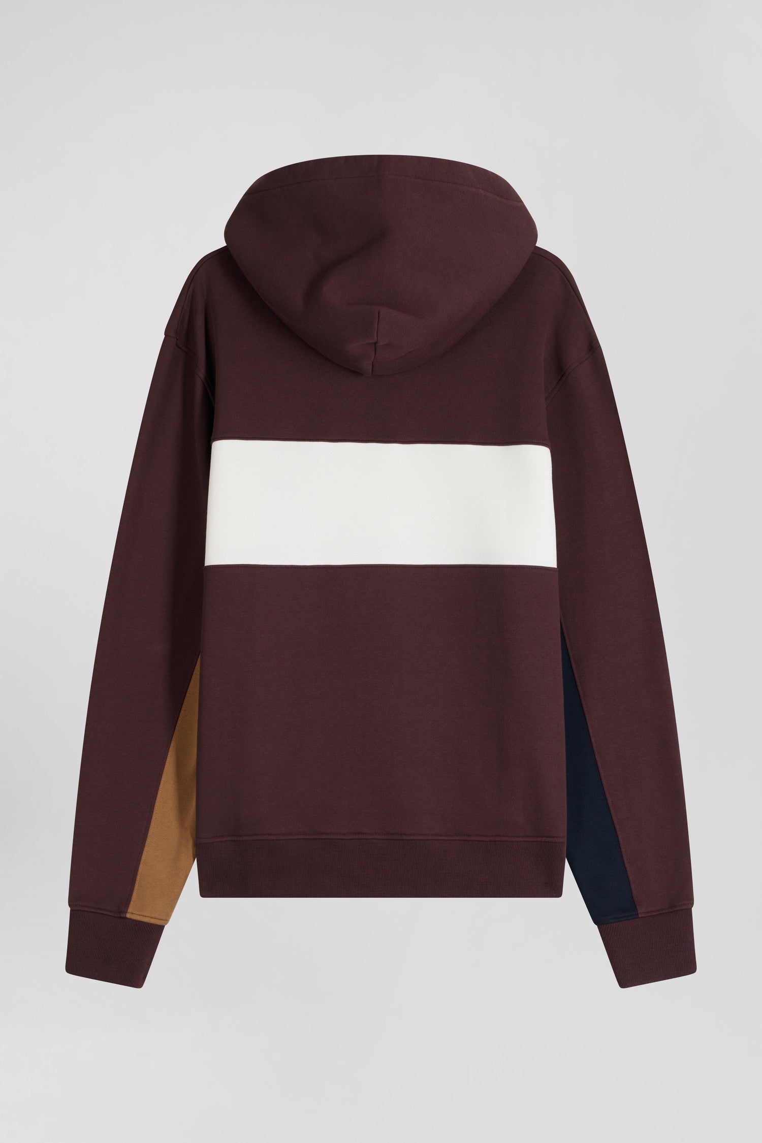 Burgundy color block hoodie on sale