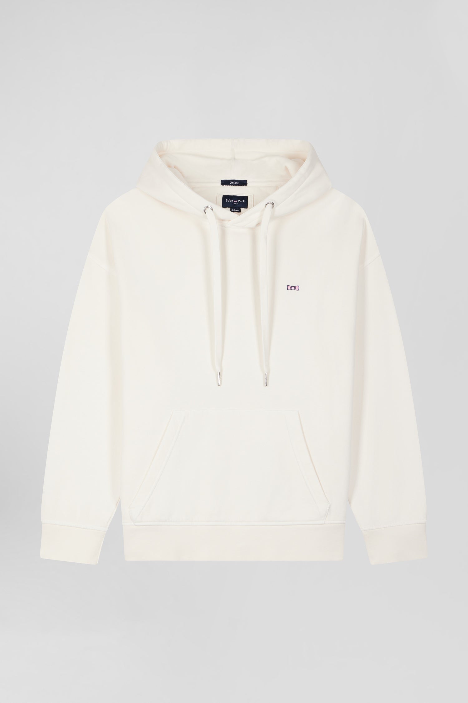 Sweatshirt à capuche unisexe en molleton coton écru surteint coupe Oversized