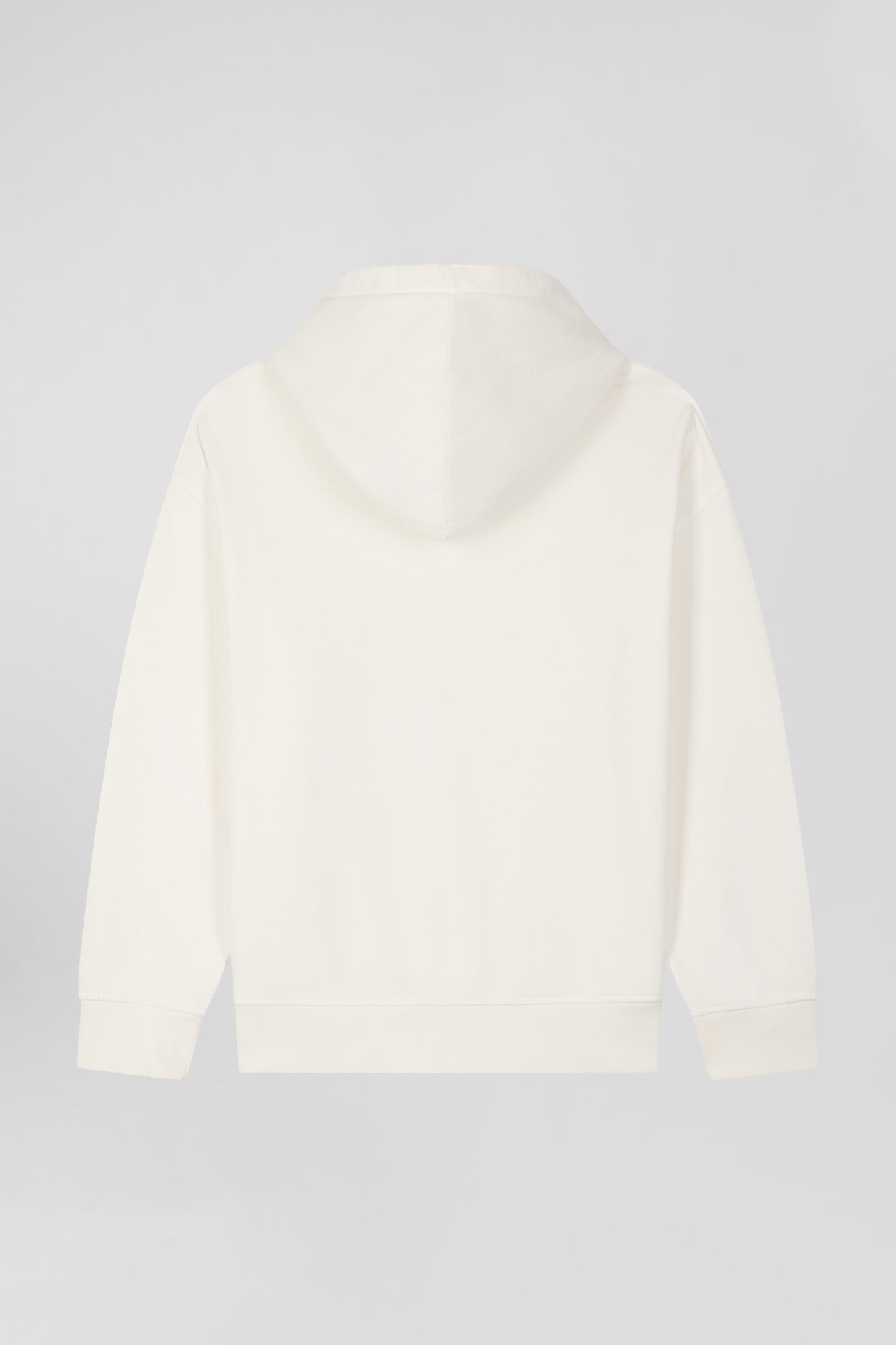 Sweatshirt à capuche unisexe en molleton coton écru surteint coupe Oversized