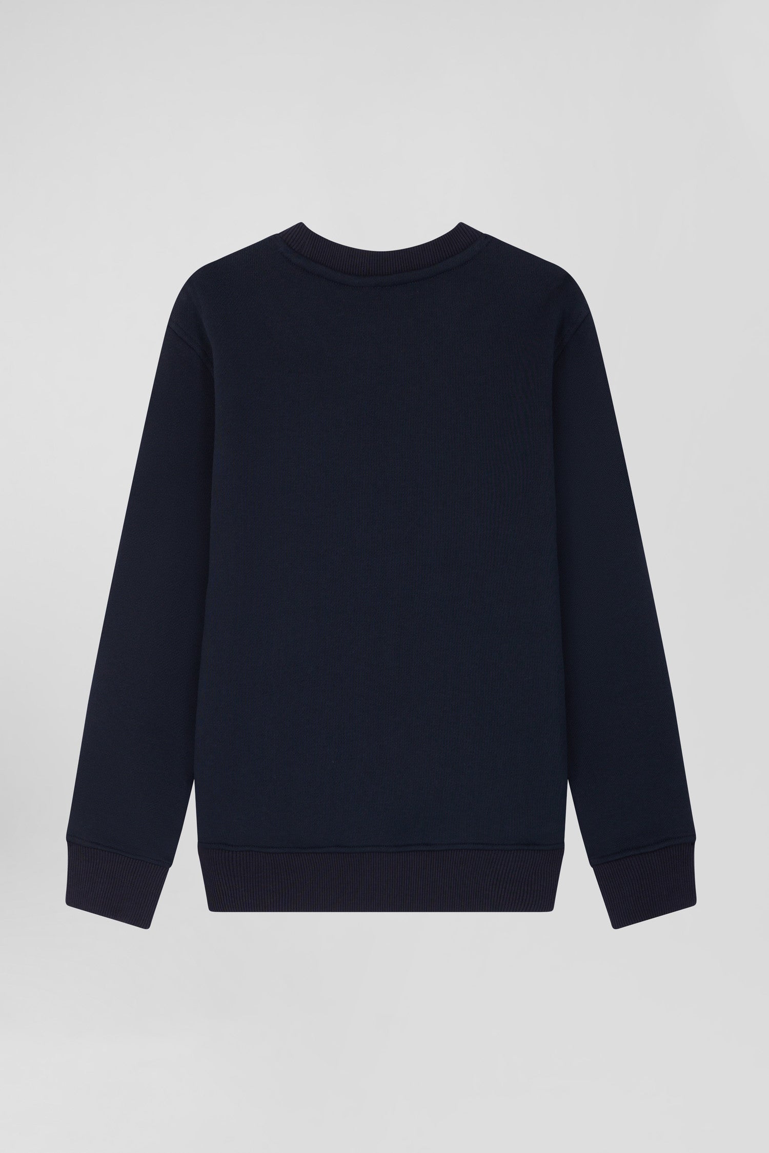 Sweatshirt en coton bleu marine à col rond coupe Regular