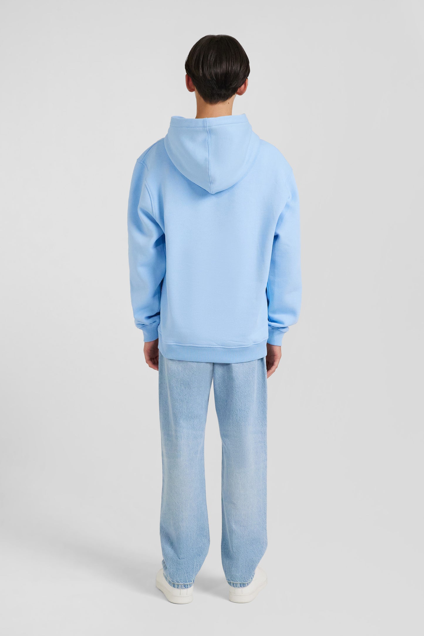 Sweatshirt à capuche en coton mélangé ciel brodé coupe Oversized