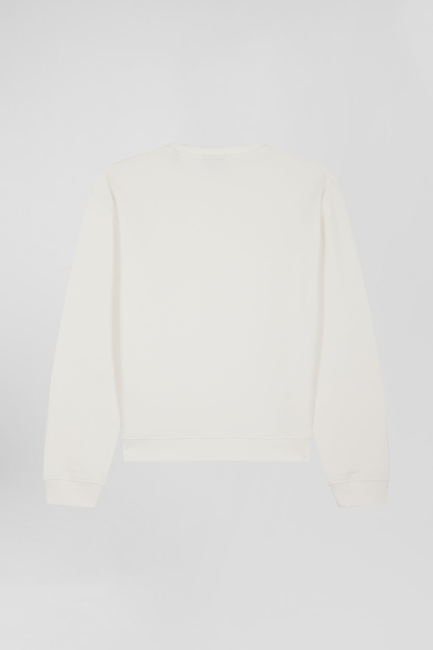 Sweatshirt col rond en coton écru coupe Oversized