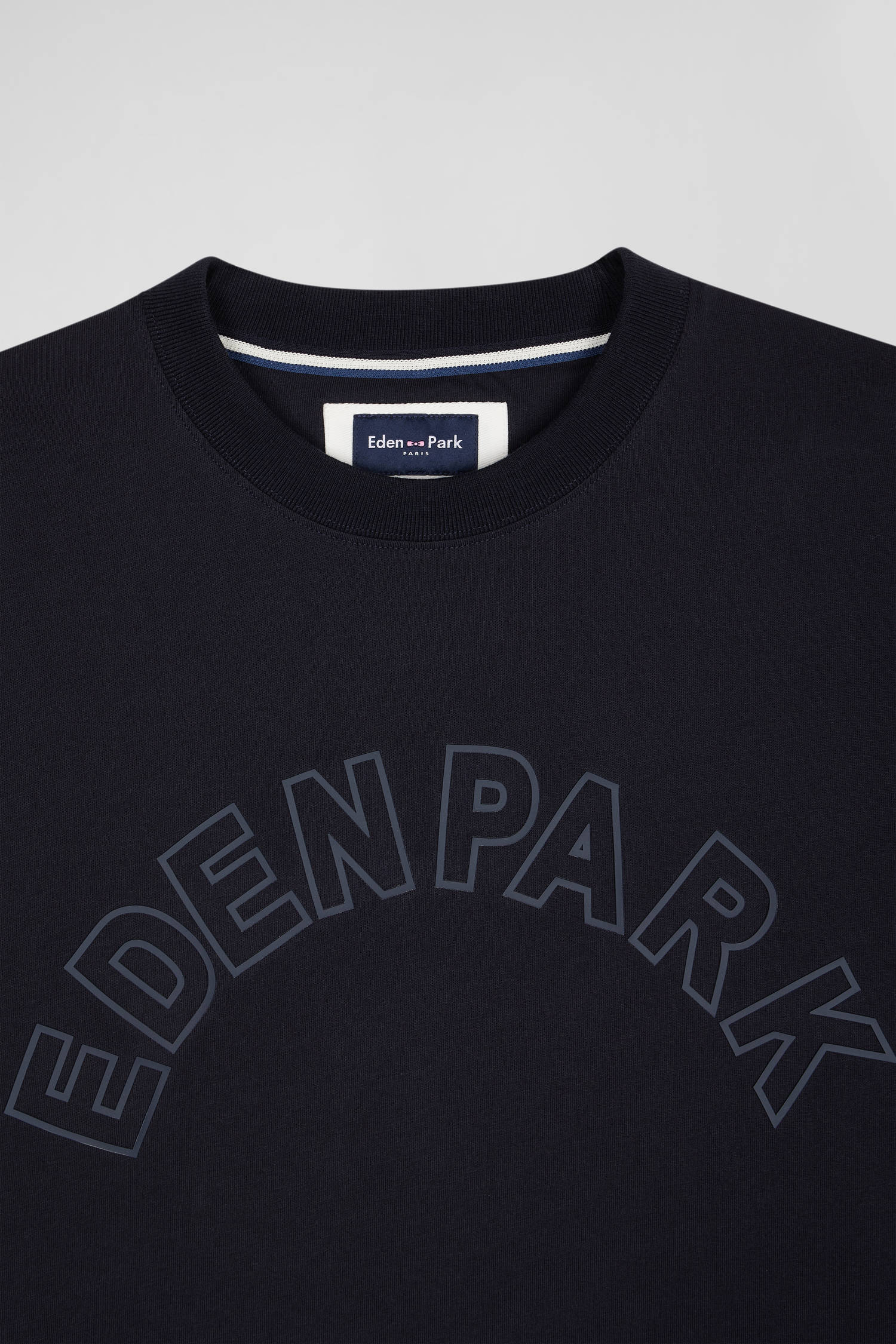 T-shirt manches courtes en coton bleu marine coupe Oversized sérigraphie Eden Park