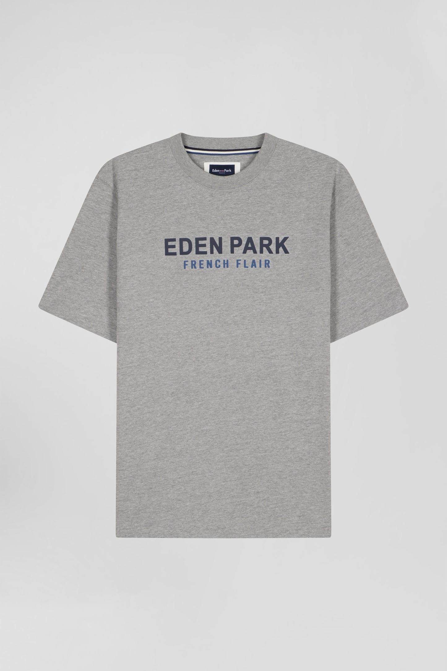 T-shirt manches courtes en coton gris Eden Park French Flair coupe Oversized