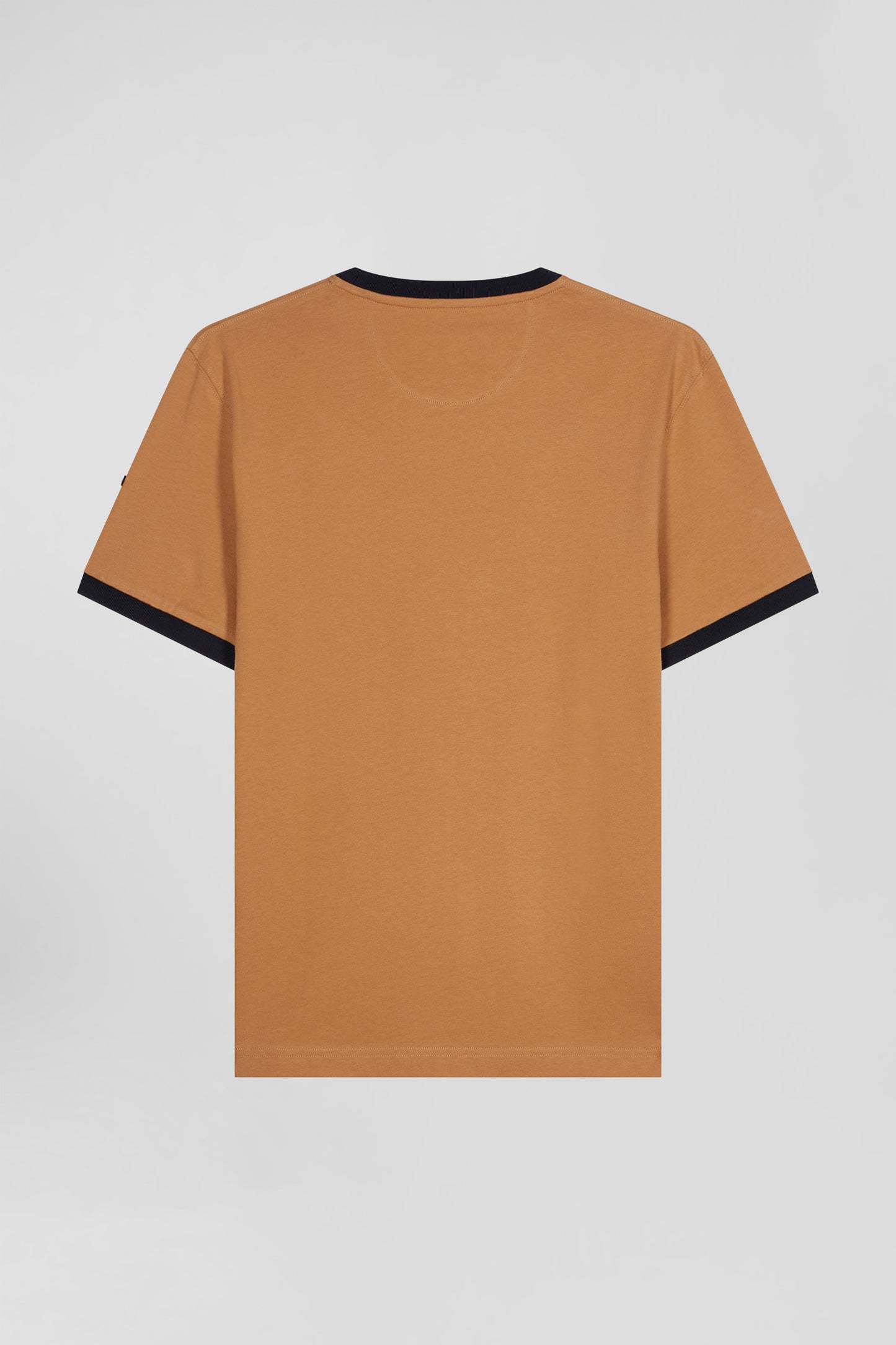 T-shirt manches courtes bicolore en coton camel Eden Park 10 coupe Relaxed