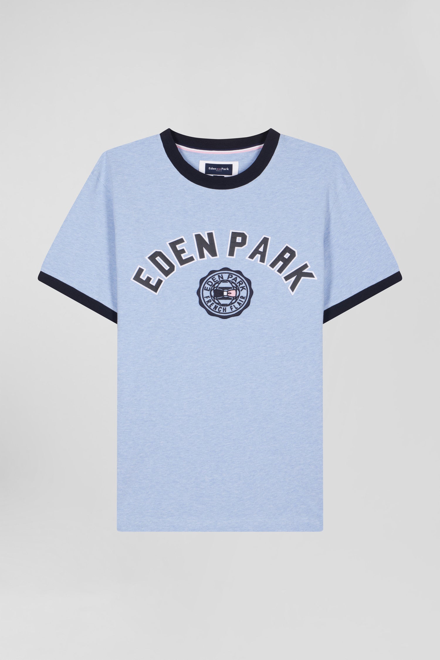 T-shirt manches courtes en coton ciel application Eden Park coupe Oversized