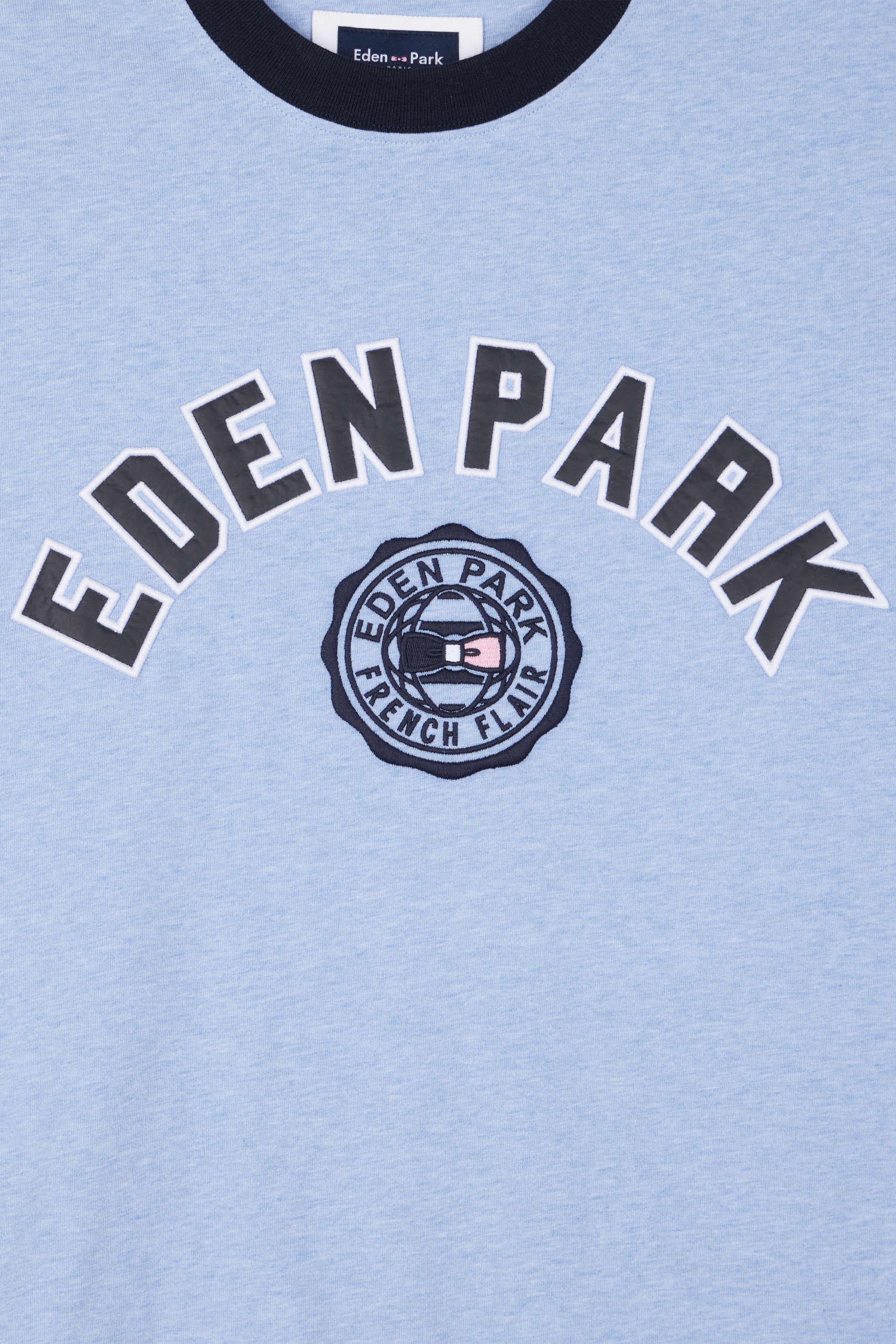 T-shirt manches courtes en coton ciel application Eden Park coupe Oversized