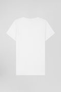 T-shirt femme manches courtes en coton blanc coupe Regular