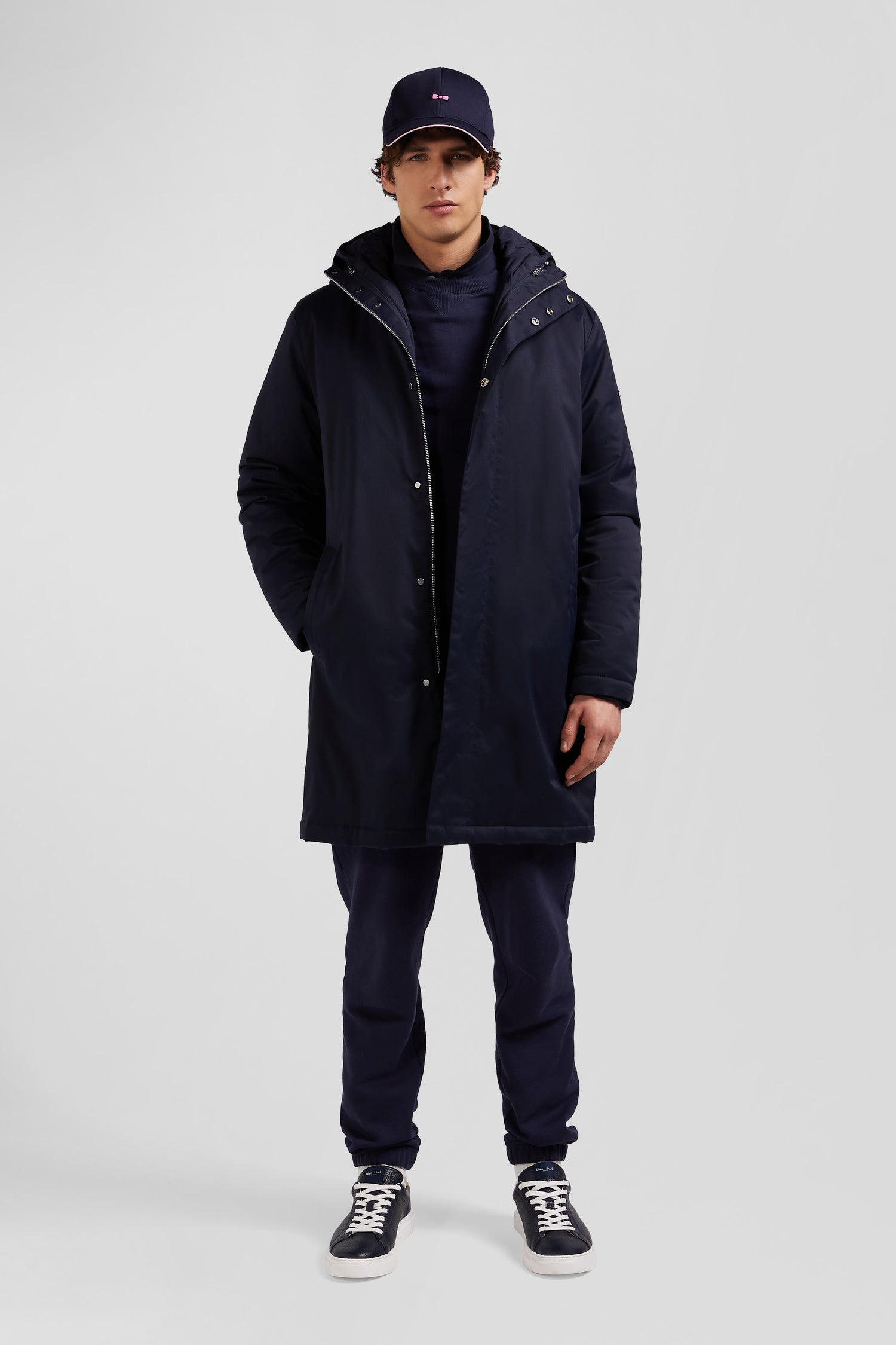 Parka et doudoune 2-en-1 en nylon bleu marine