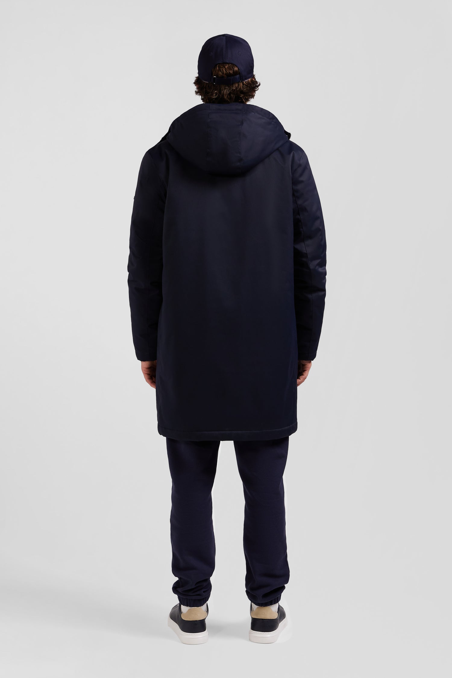 Parka et doudoune 2-en-1 en nylon bleu marine