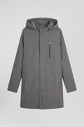 Grey hooded parka