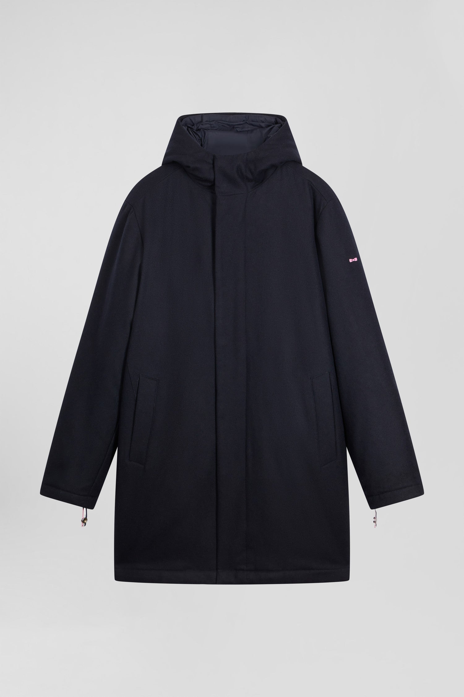 Navy blue 2-in-1 flannel wool parka