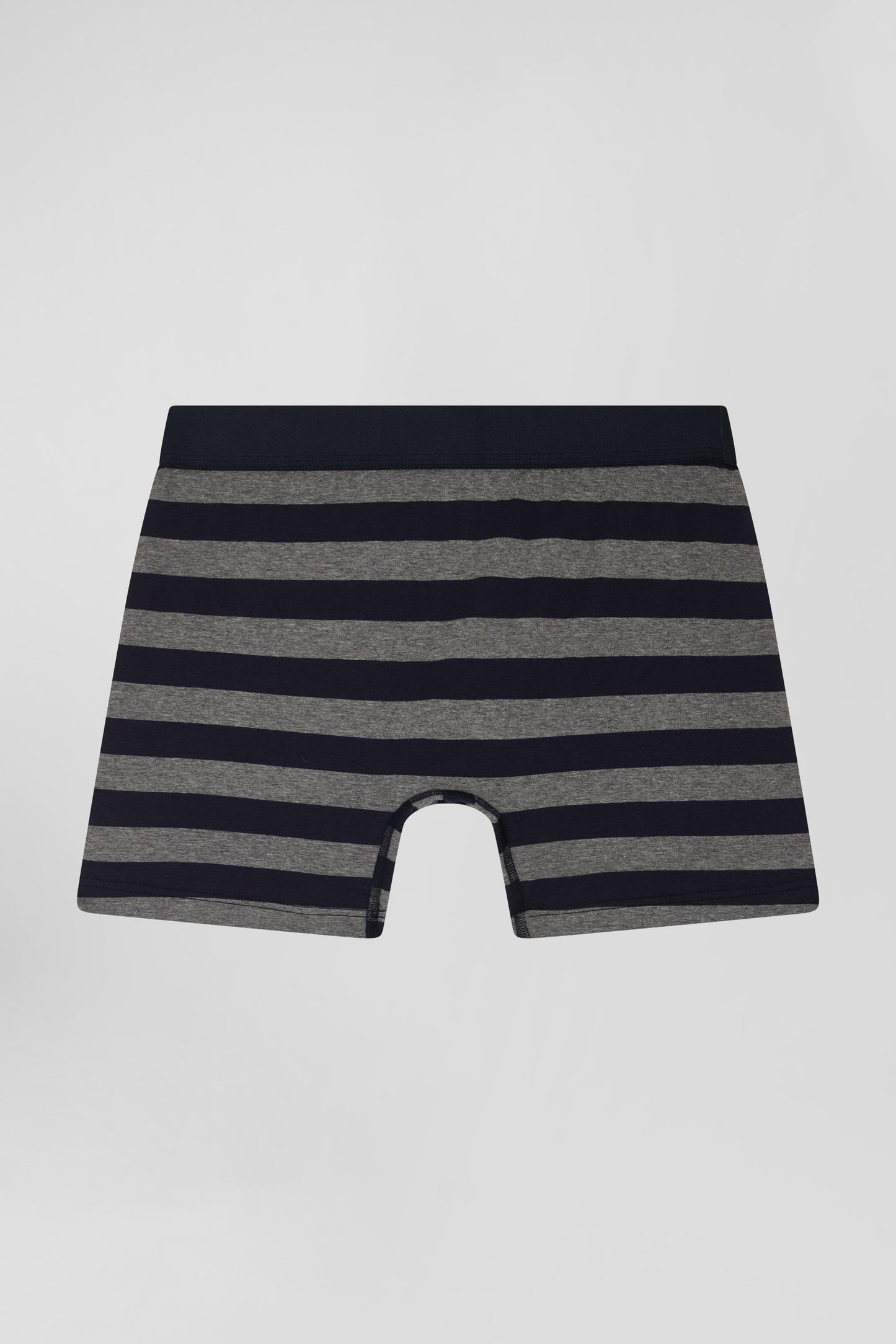 Boxer cerclé en coton stretch gris anthracite