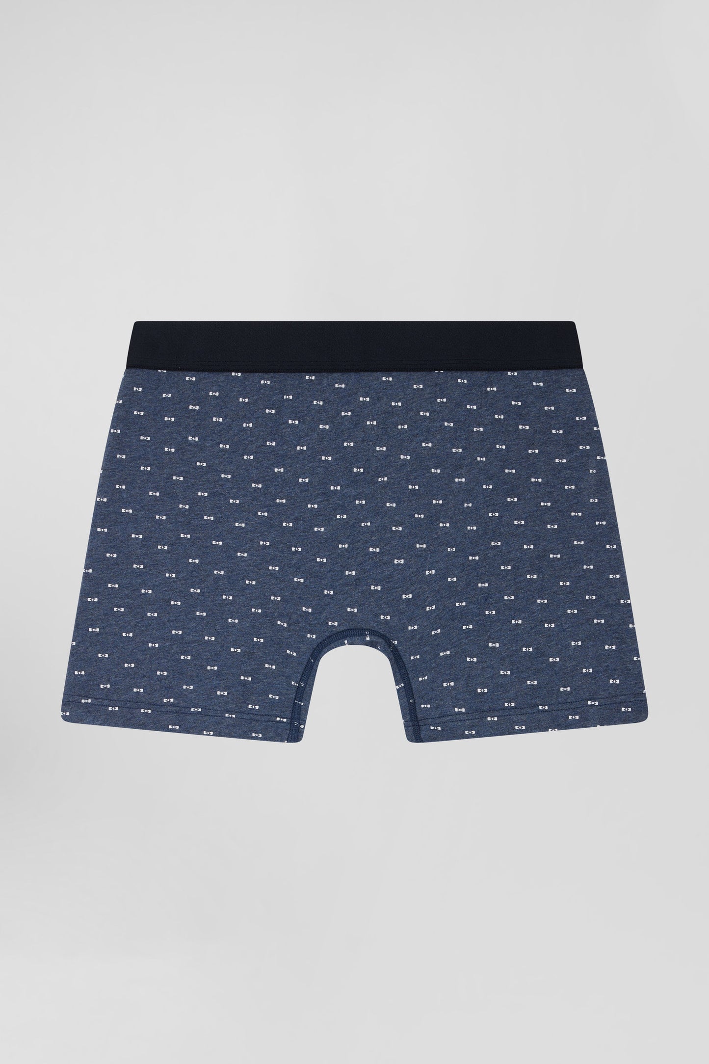 Boxer à micro motifs nœud papillon bleu et rose en coton stretch