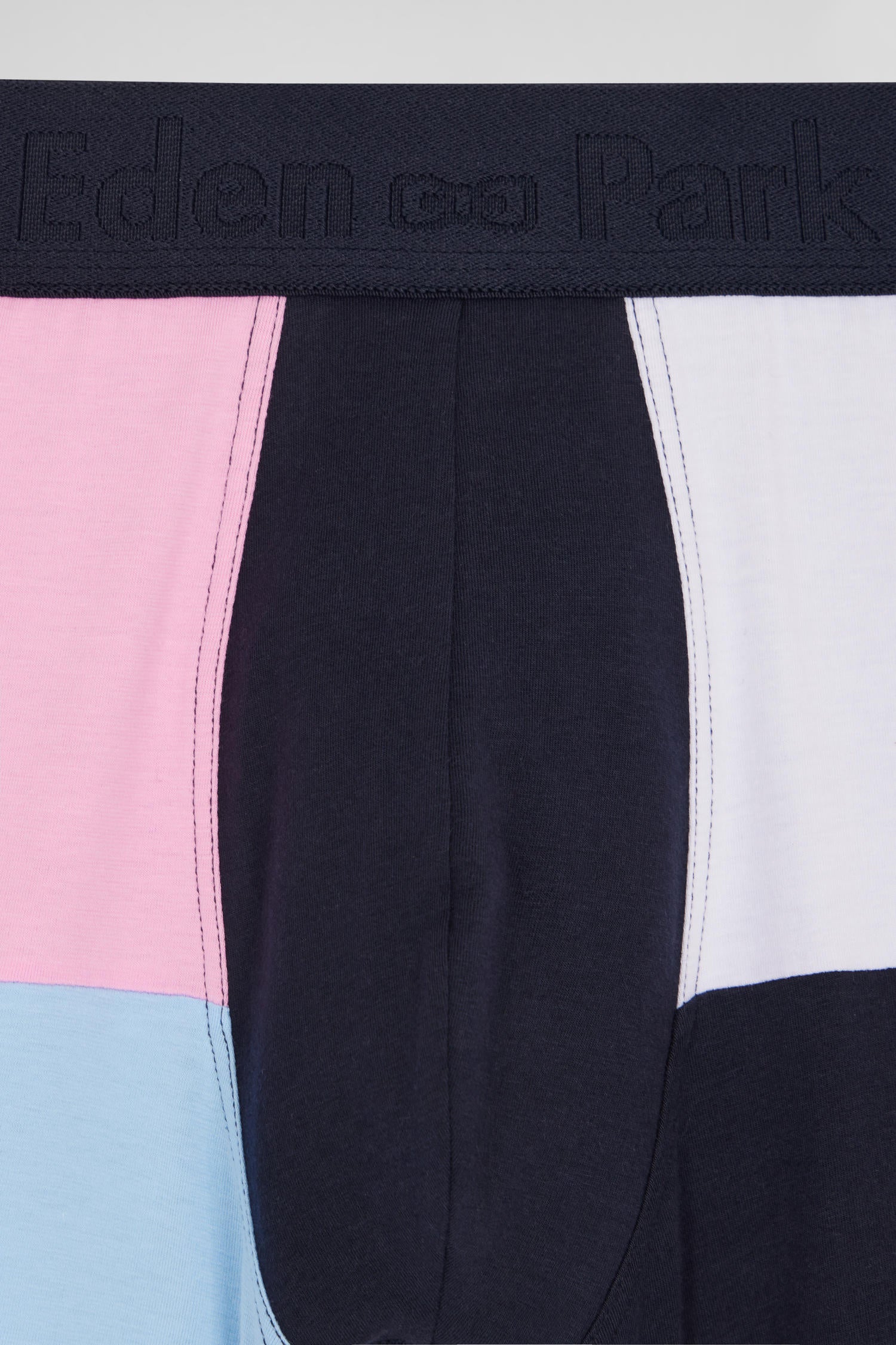 Boxer colorblock en coton stretch rose