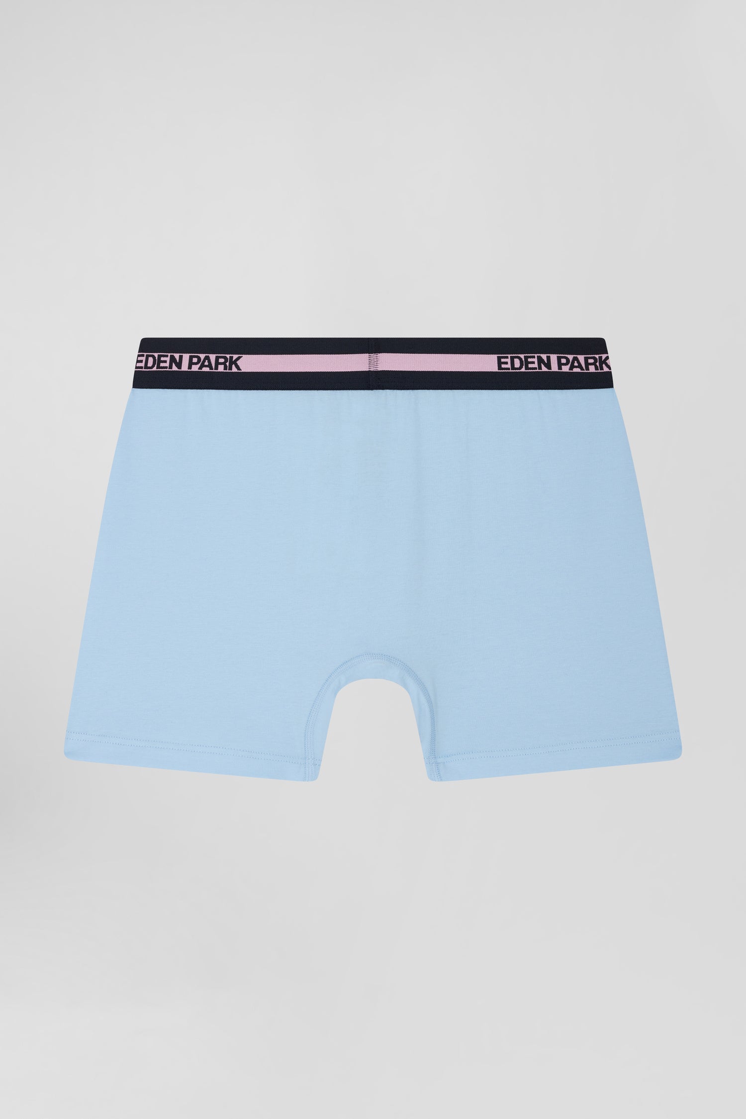 Boxer en coton stretch élastique taille siglé ciel