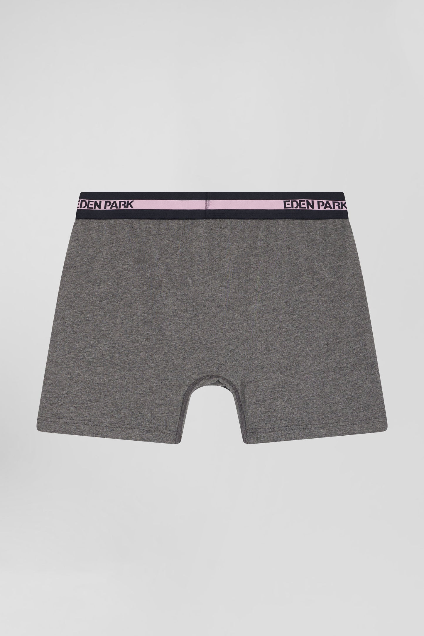 Boxer en coton stretch élastique taille siglé gris anthracite