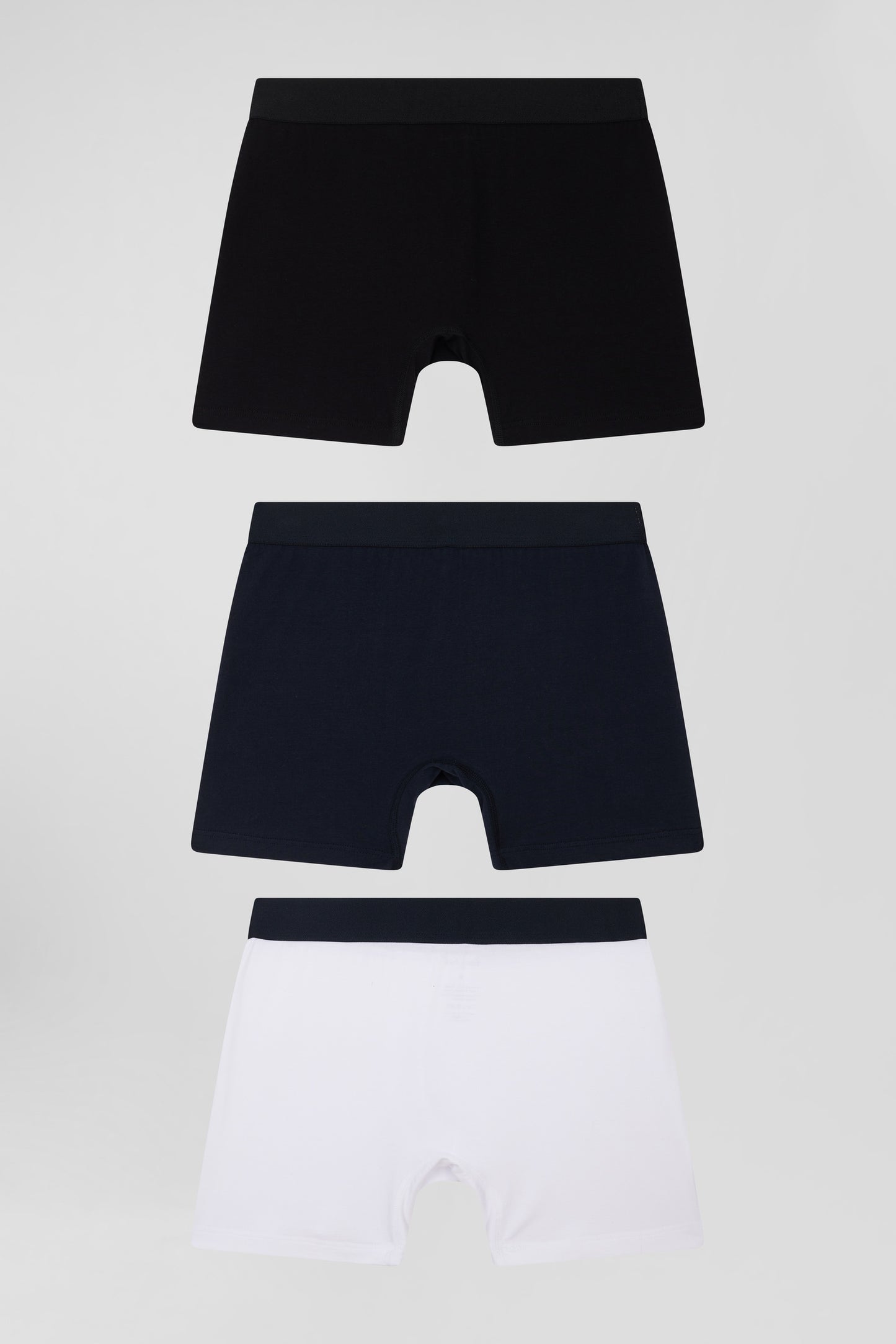 Lot de 3 boxers unis en coton stretch blanc