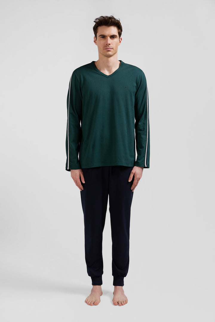 Pyjama long en coton vert