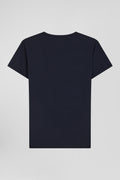 T-shirt en coton stretch bleu marine