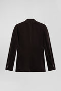 Veste en velours coton stretch marron coupe Modern