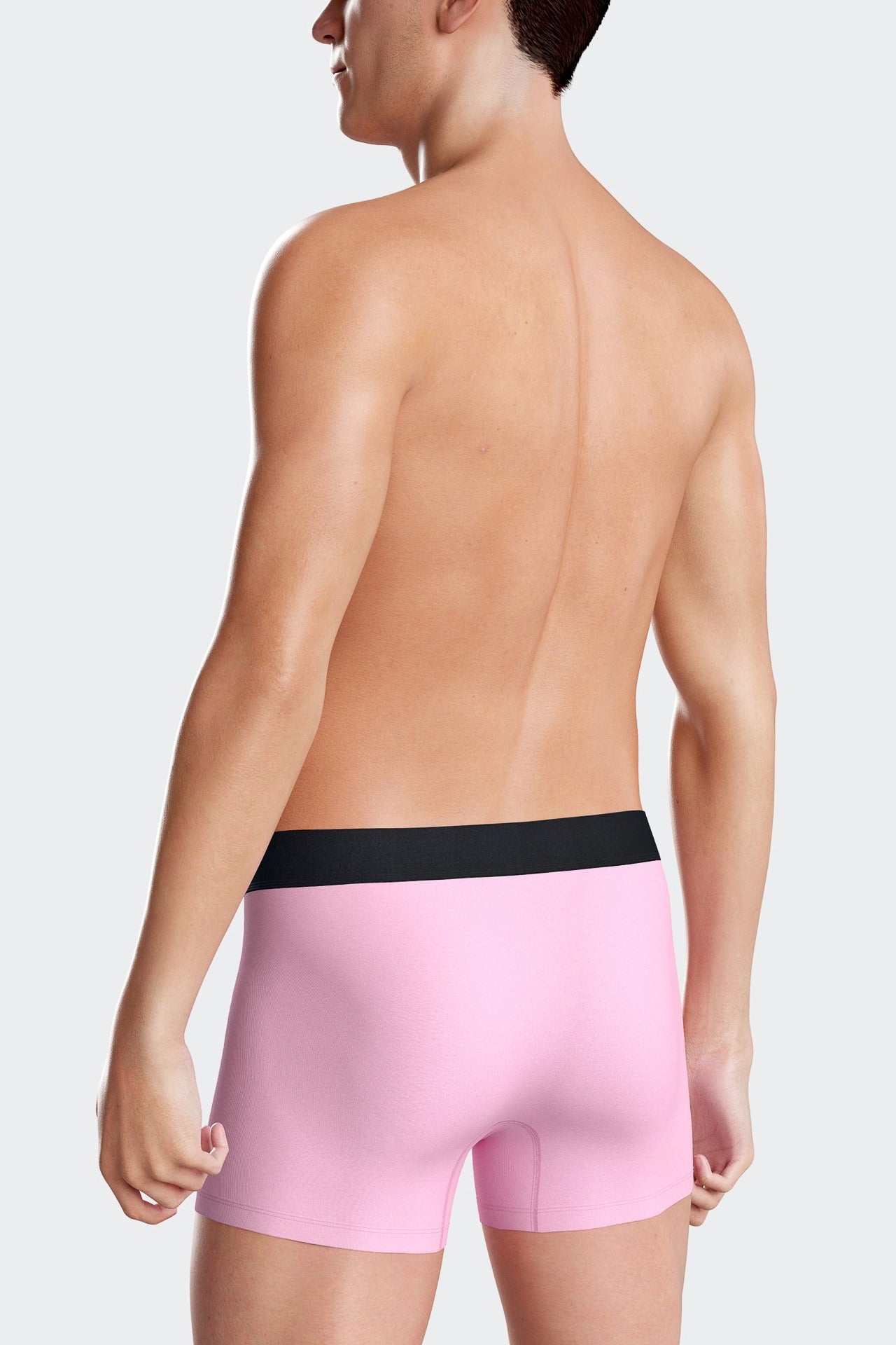 Lot de 3 boxers unis en coton stretch rose