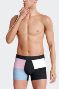 Boxer colorblock en coton stretch rose