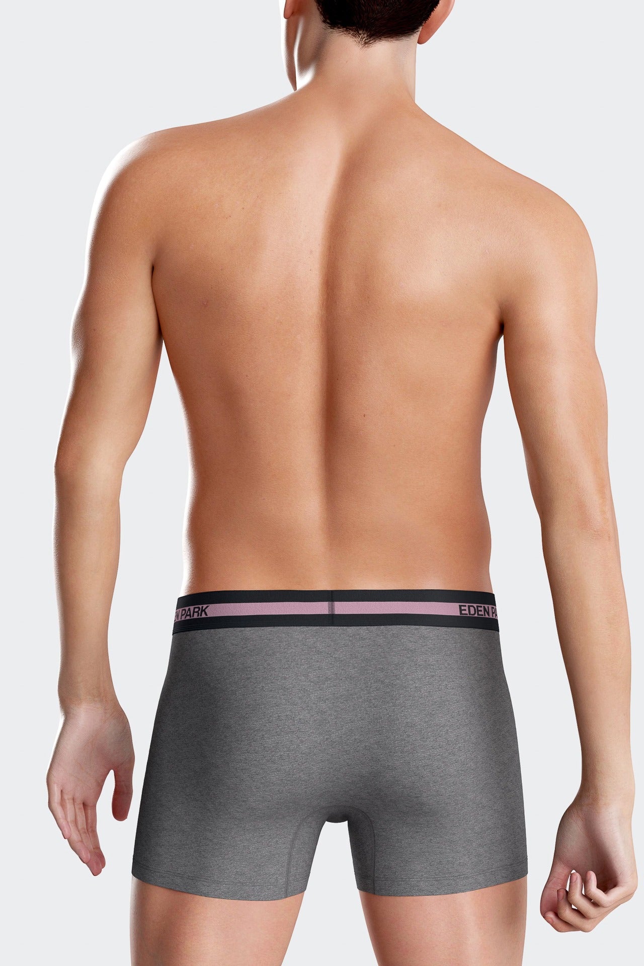 Boxer en coton stretch élastique taille siglé gris anthracite