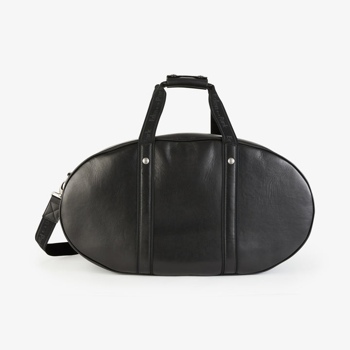 Sac de voyage ovale noir en cuir