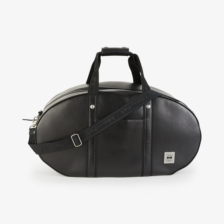 Sac de voyage ovale noir en cuir