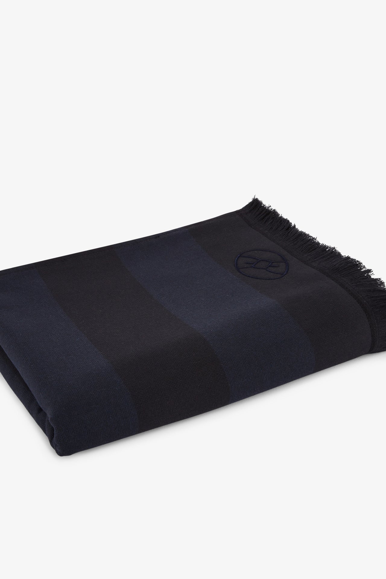 Striped navy blue hammam towel