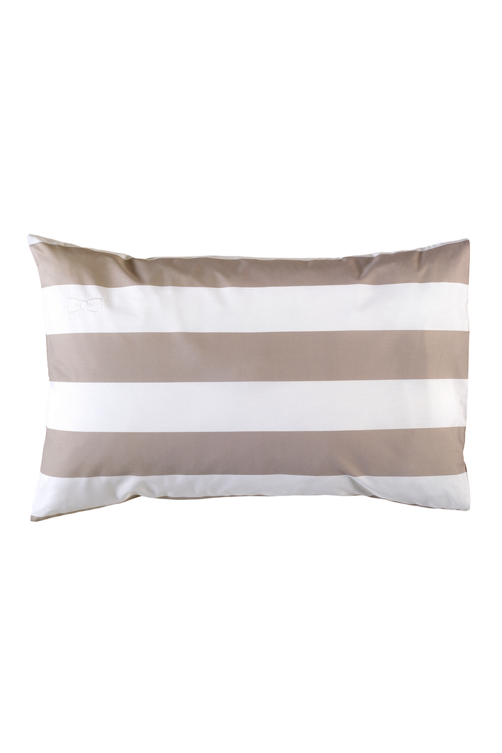 Duo of rectangular striped pillow case - beige