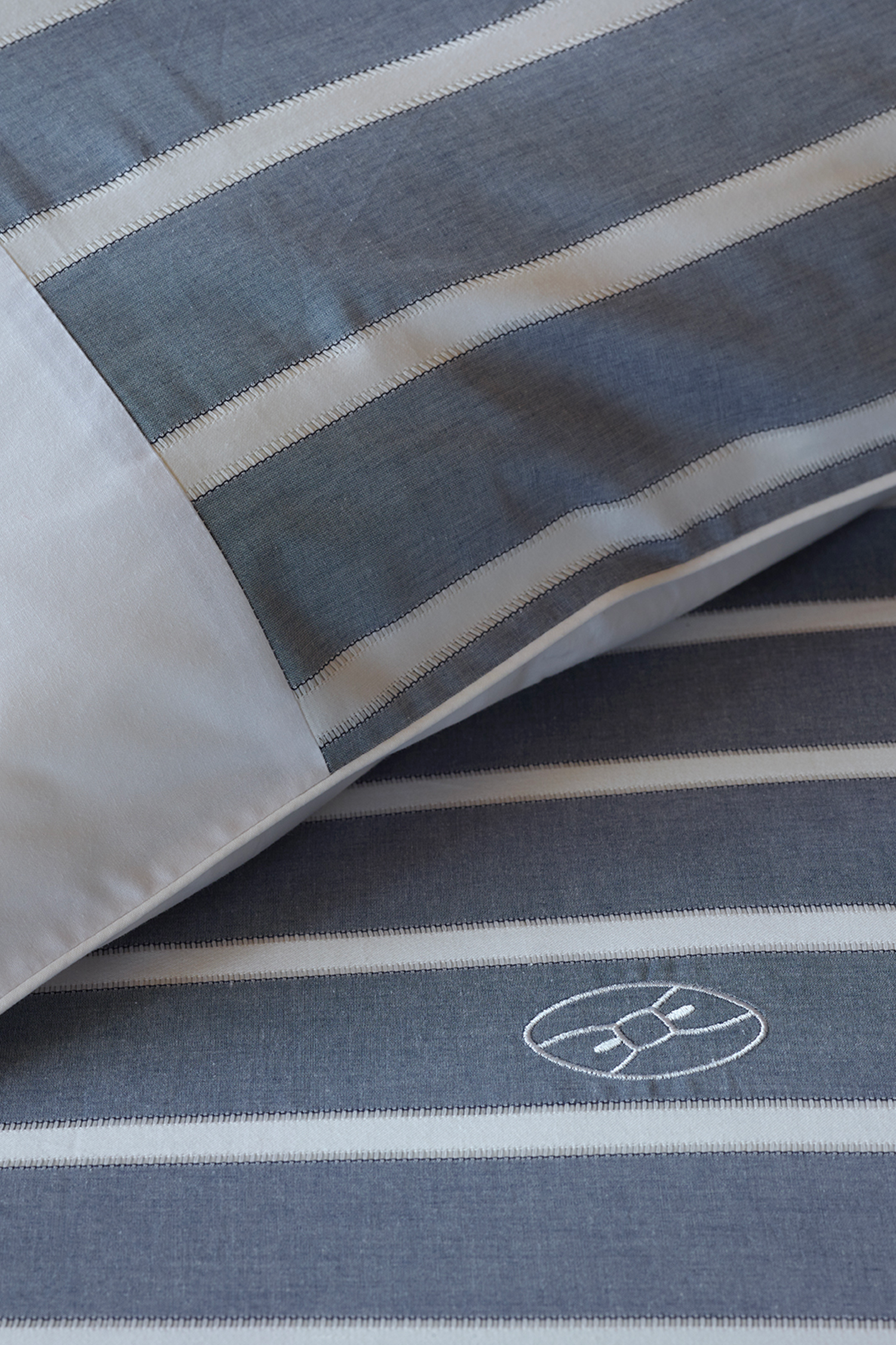 duo of square striped pillow case