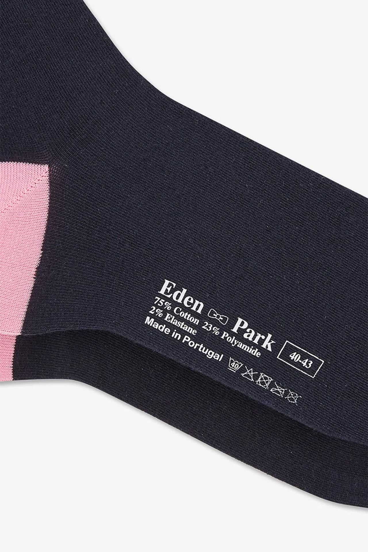 Long navy blue colour-block socks