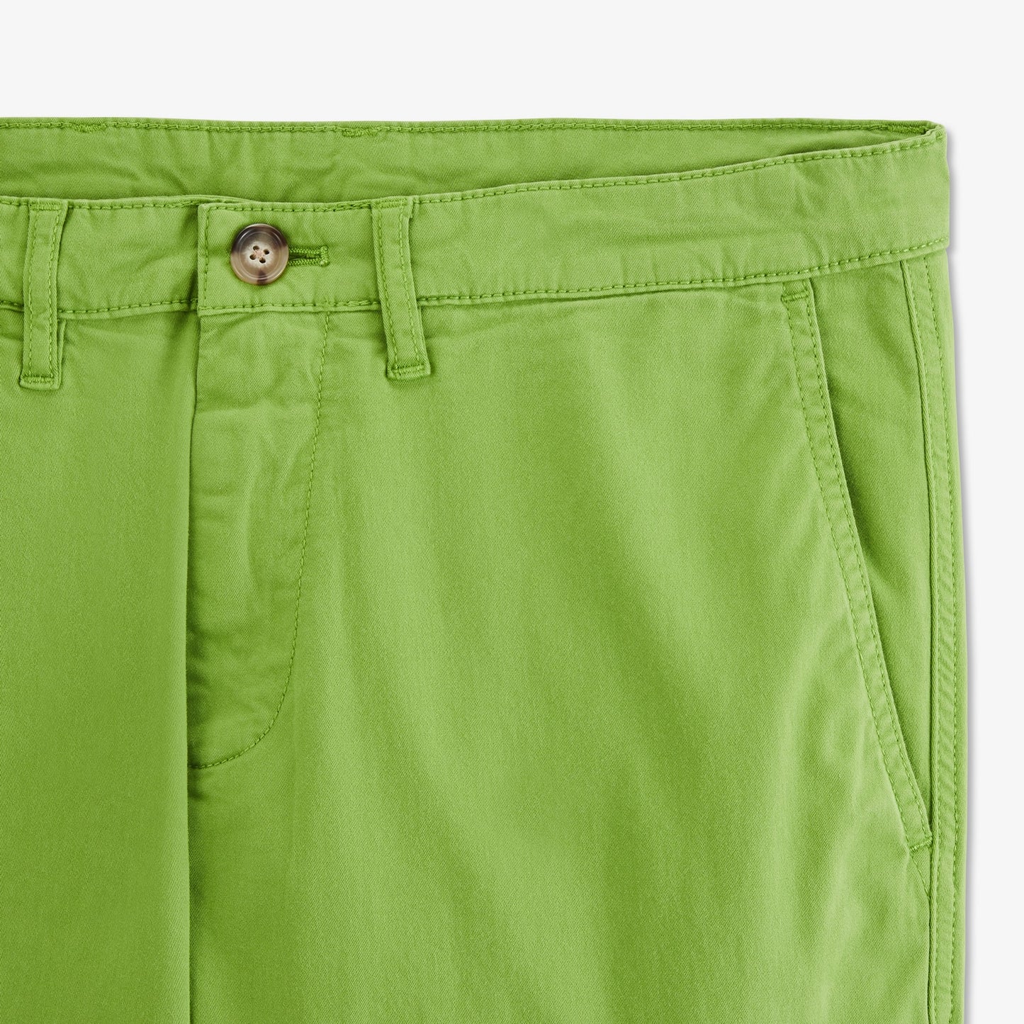 Pantalon regular chino vert en coton stretch