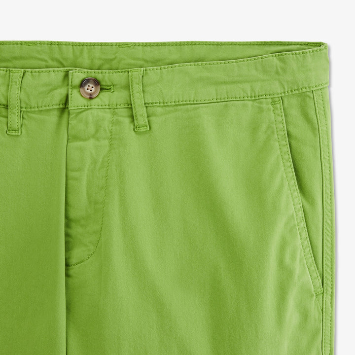 Pantalon regular chino vert en coton stretch