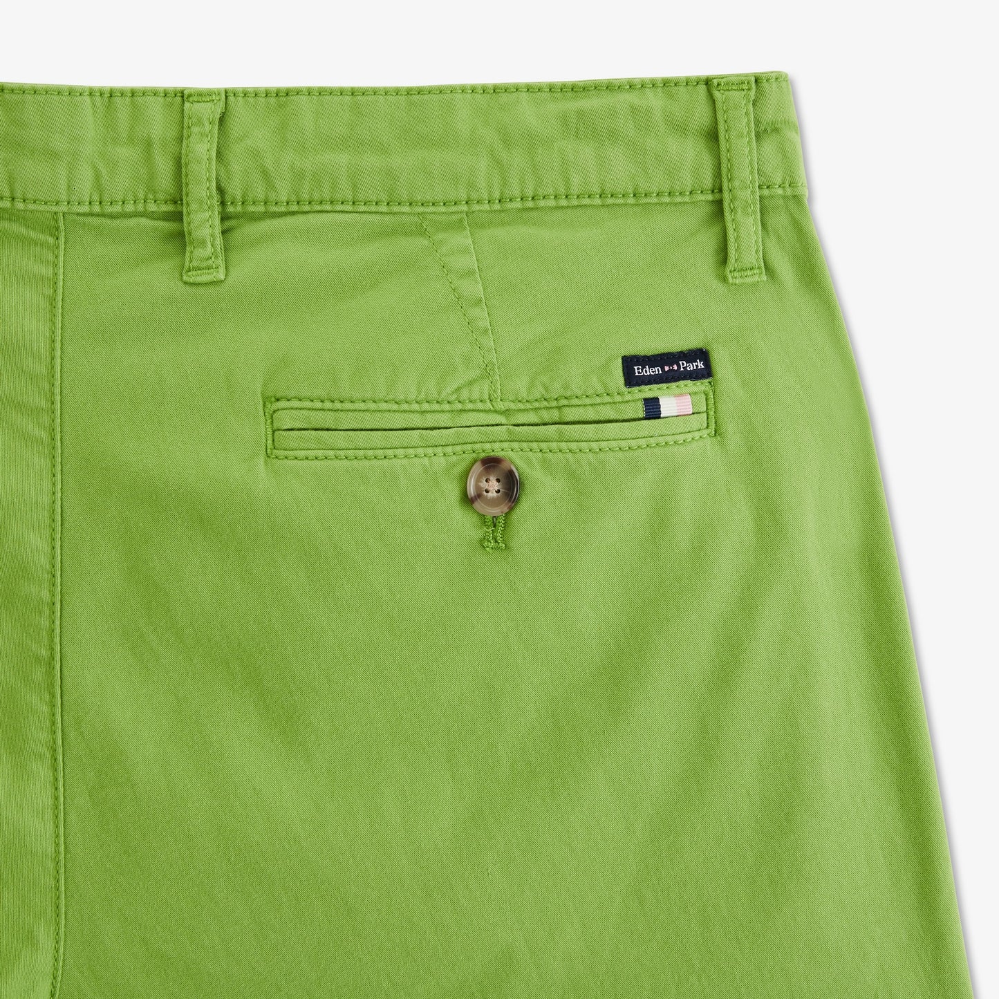 Pantalon regular chino vert en coton stretch