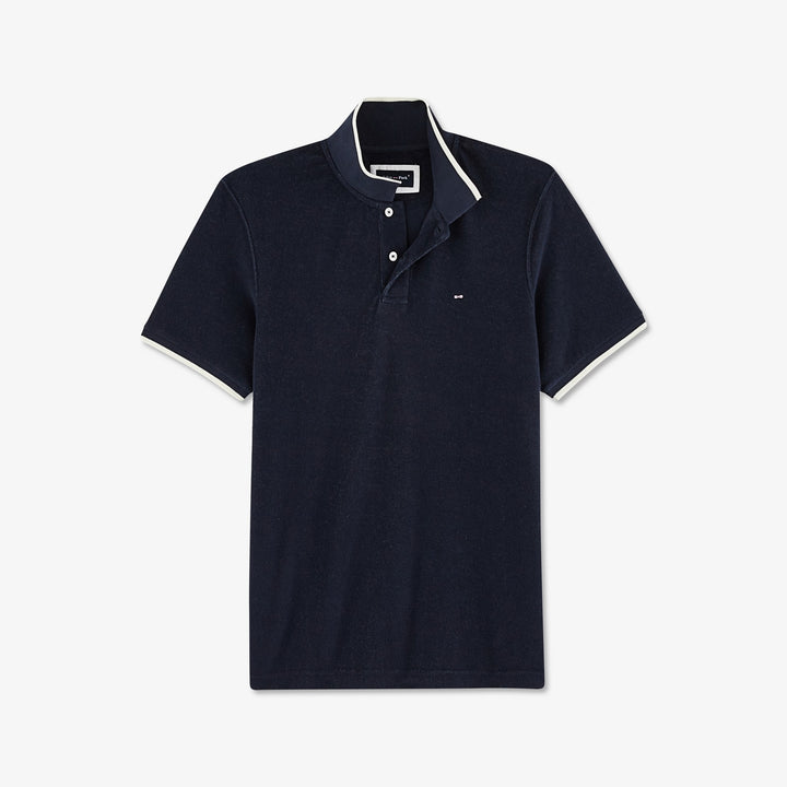 Polo bleu marine maille éponge