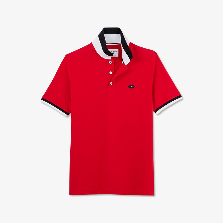 Polo FFR rouge en jersey de coton