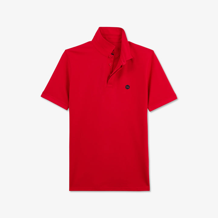 Polo rouge en coton piqué