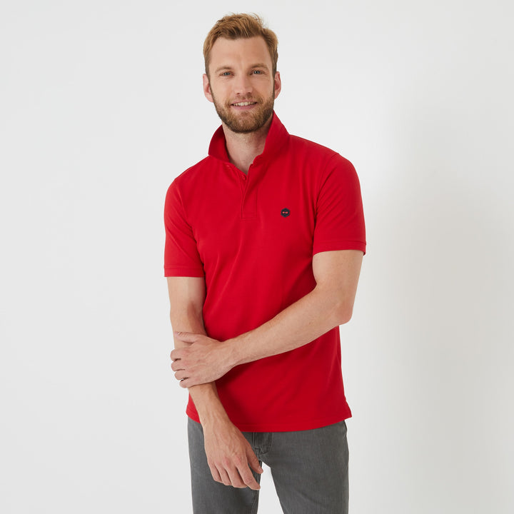 Polo rouge en coton piqué