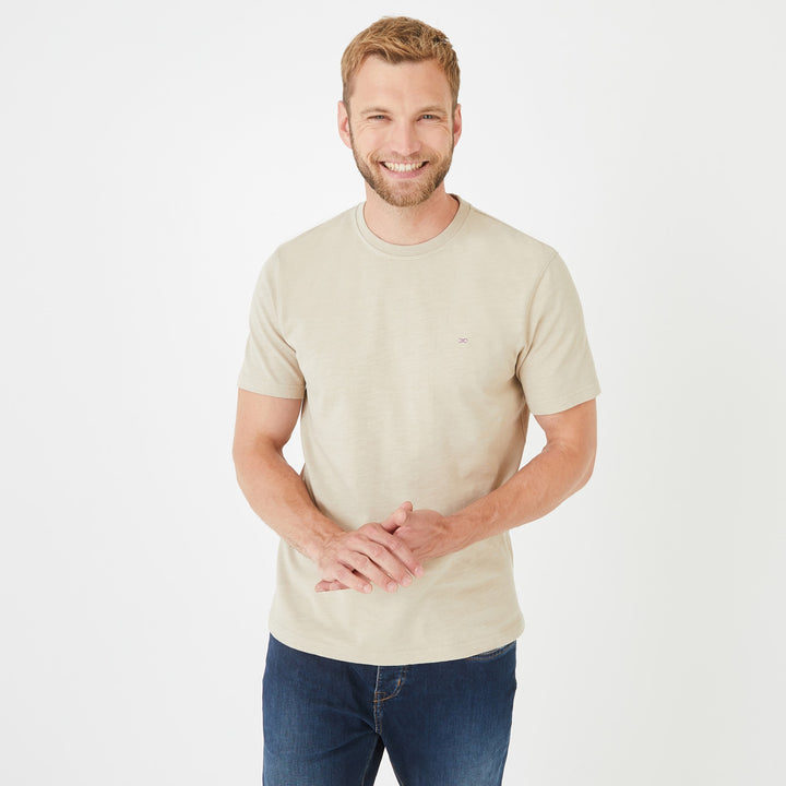 T-shirt beige en maille flammée