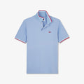 Polo uni en coton bleu clair