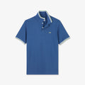 Polo uni en coton bleu