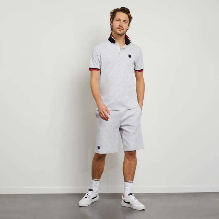 Polo gris en coton piqué