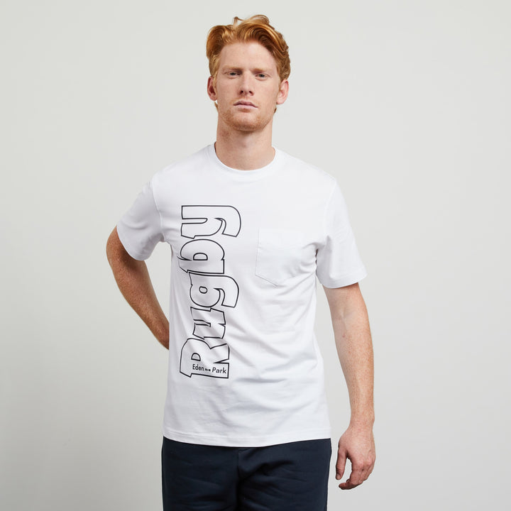 T-shirt blanc inscription rugby